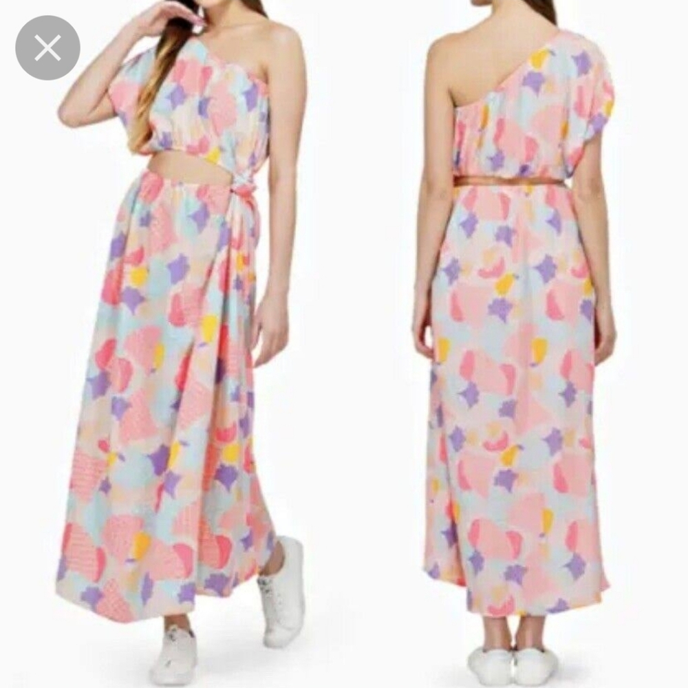 America And Beyond Beautiful One Shoulder Cotton Candy Dress Maxi dress